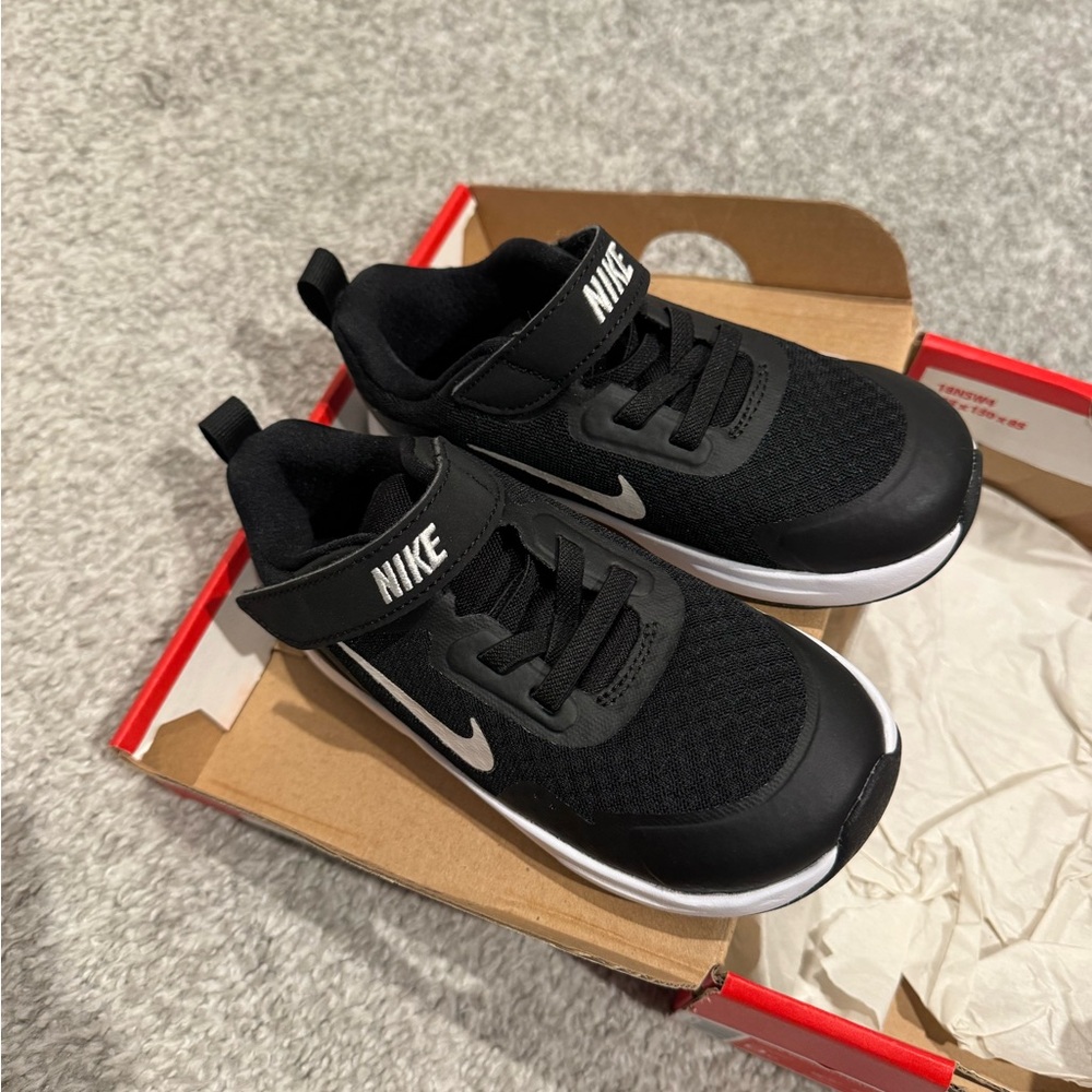 Nike Kids Black and White Velcro Athletic Sneakers